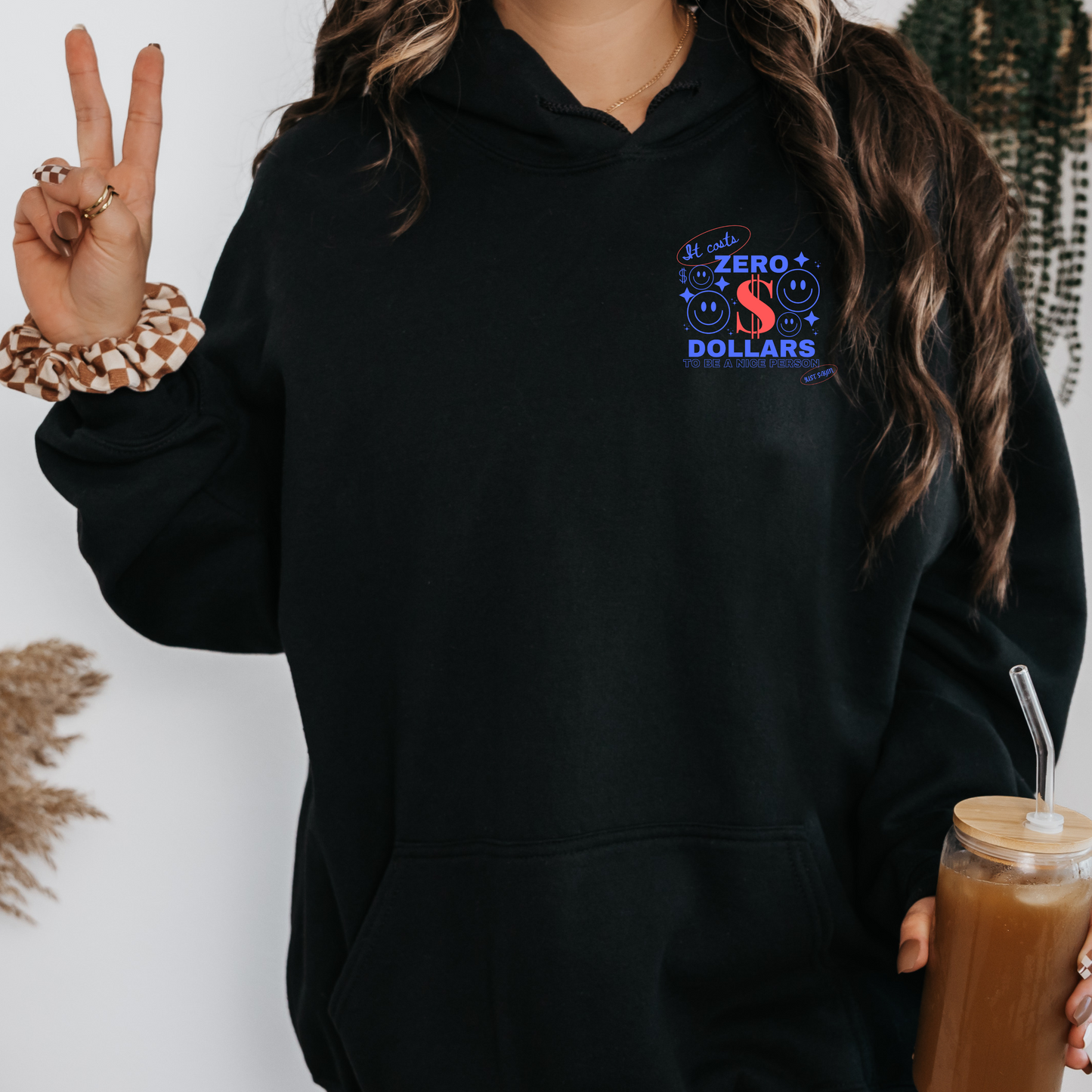 It costs zero dollars to be nice a nice person Hoodie