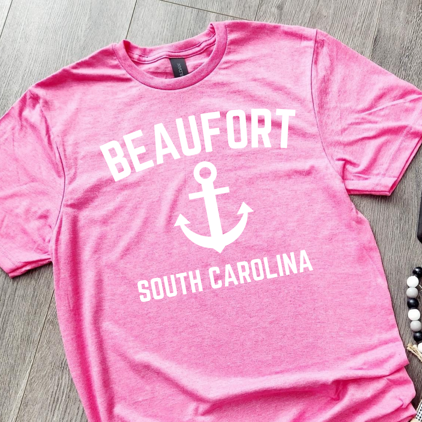 Beaufort South Carolina with anchor T-Shirt