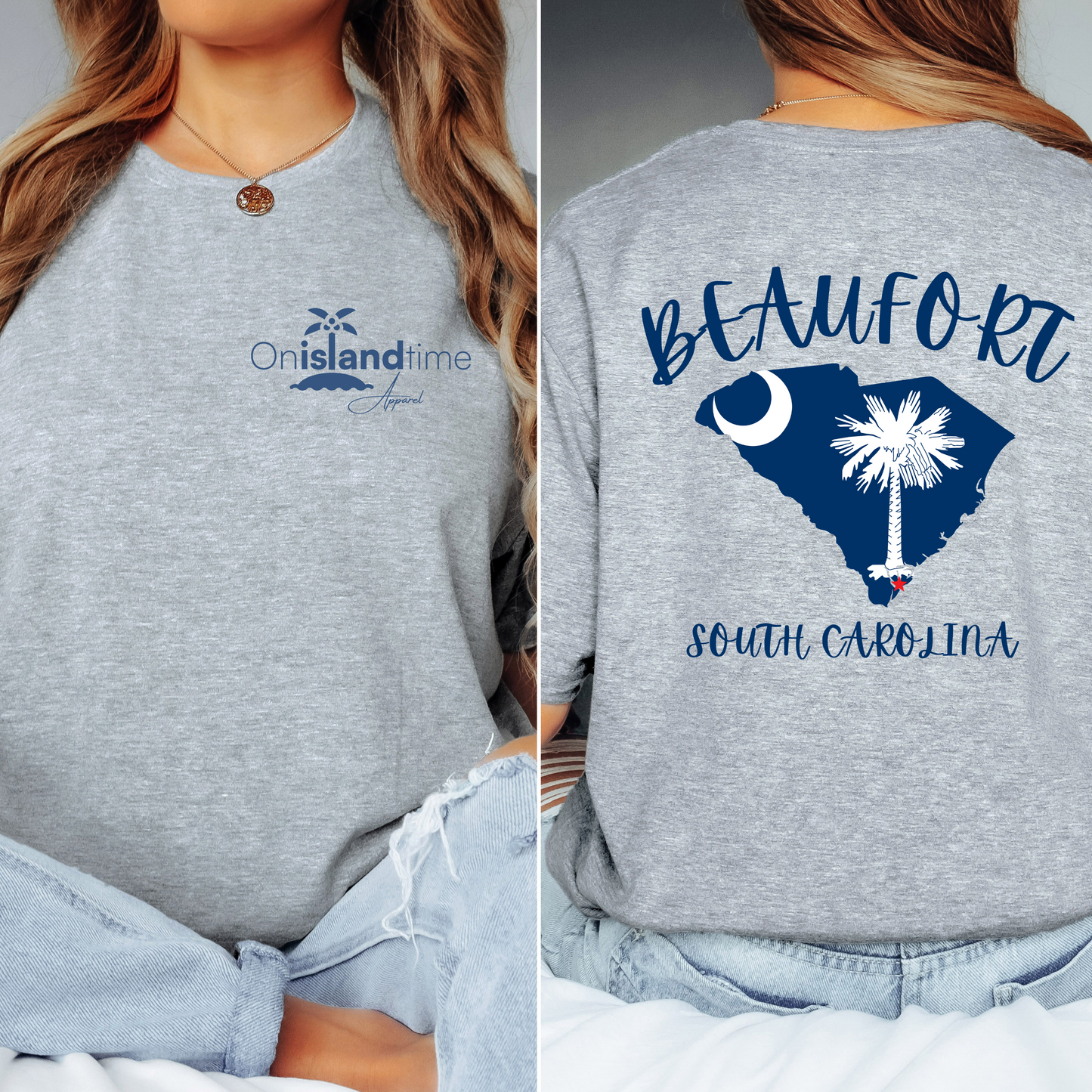 Beaufort SC/Palm and moon T-Shirt